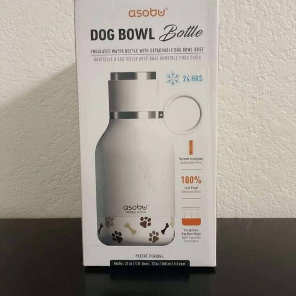 Pet Bowl Attached to Stainless Steel Insulated Travel Water Bottle 33 Ounceblack - Picture 4 of 4